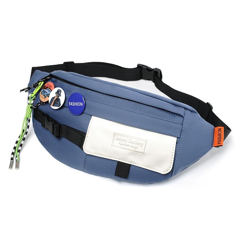 Multifunctional Chest Bag Shoulder Messenger Bag, Model: Blue+Badge+Lanyard