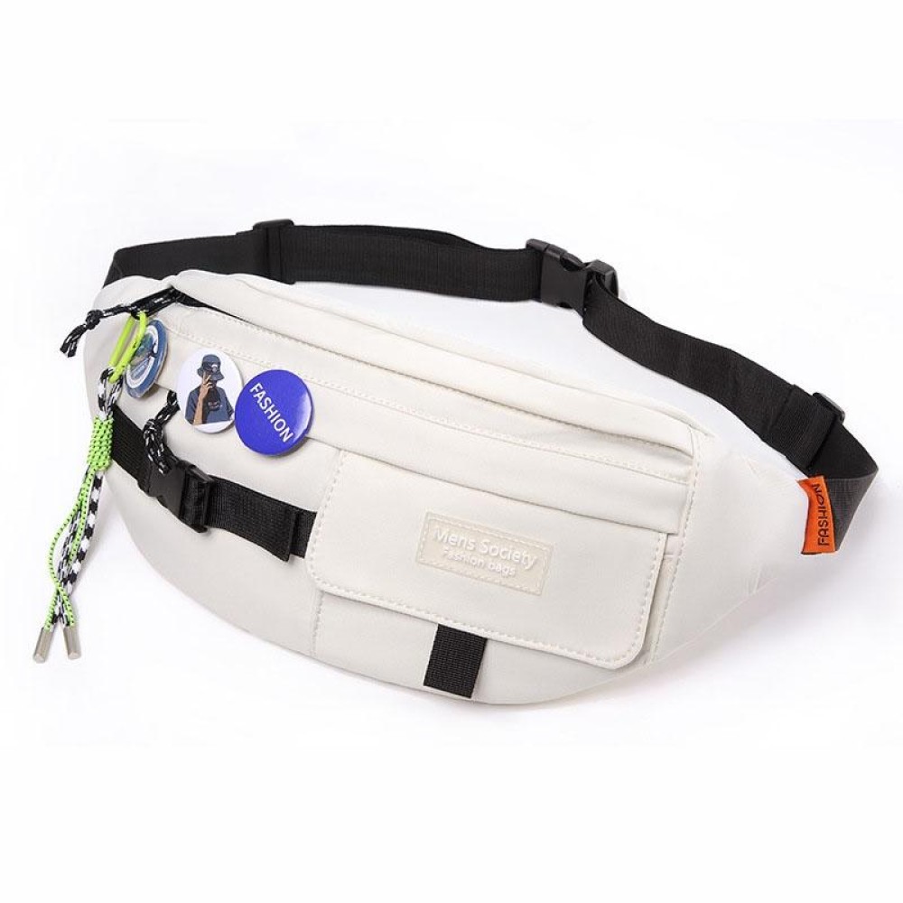 Multifunctional Chest Bag Shoulder Messenger Bag, Model: White+Badge+Lanyard