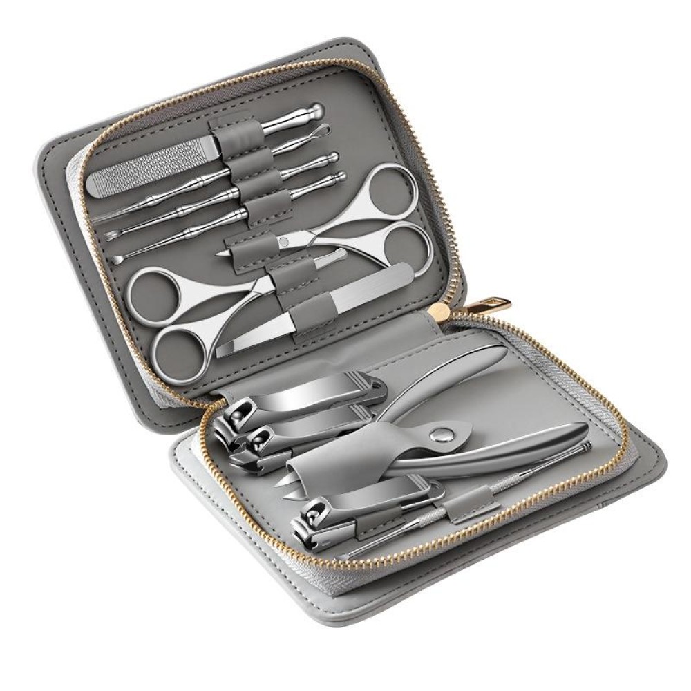 12 in 1 Stainless Steel Nail Trimming and Polishing Tool Set, Style: Bamboo Section