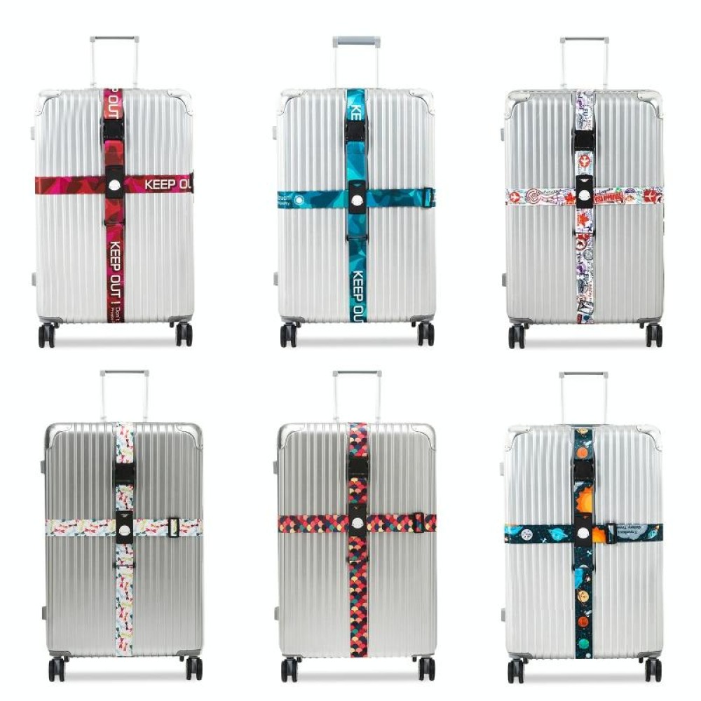 Luggage Cross Customs Lock Binding Strap, Color: Colorful Dragon Ccales (Ordinary)