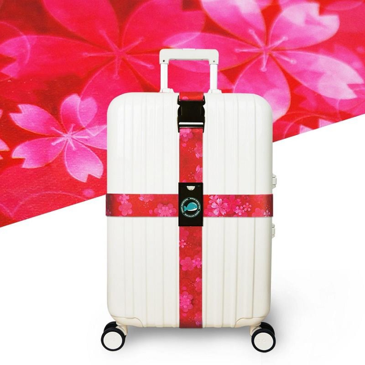 Cross Luggage Strap Without Combination Lock(Romantic Cherry Blossom)