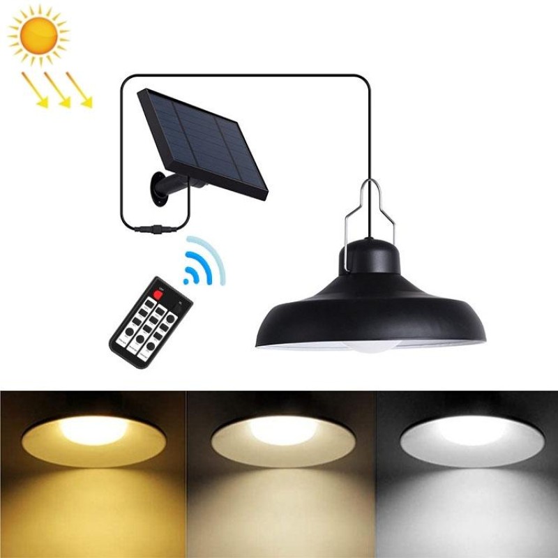 1 In 1 3 Colors Solar Pendant Light Industrial Mine Light Outdoor Hanging LED High Power Shed Light