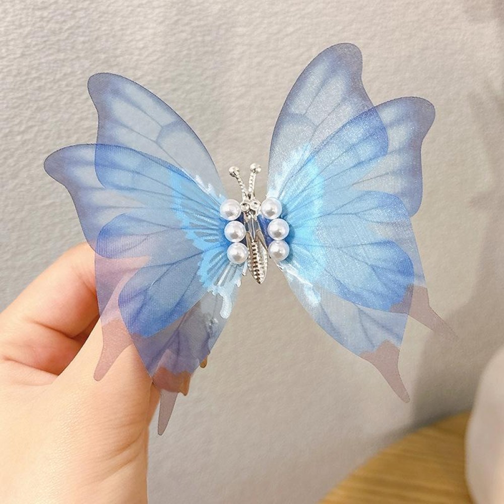 Handmade Butterfly Children Hairpin Spring Butterfly Hair Accessories(Blue)