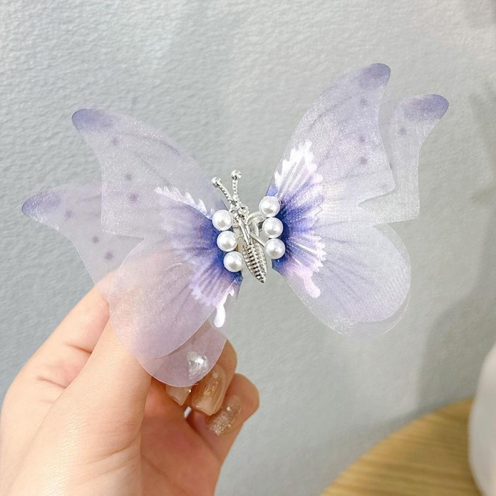 Handmade Butterfly Children Hairpin Spring Butterfly Hair Accessories(Purple)
