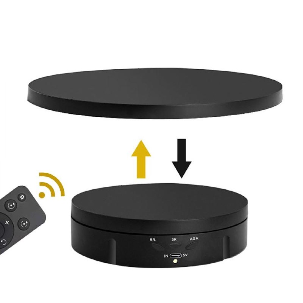 2 In 1 Plug In Turntable Rotary Jewelry Live Shooting Display Stand, Color: Black Remote Control