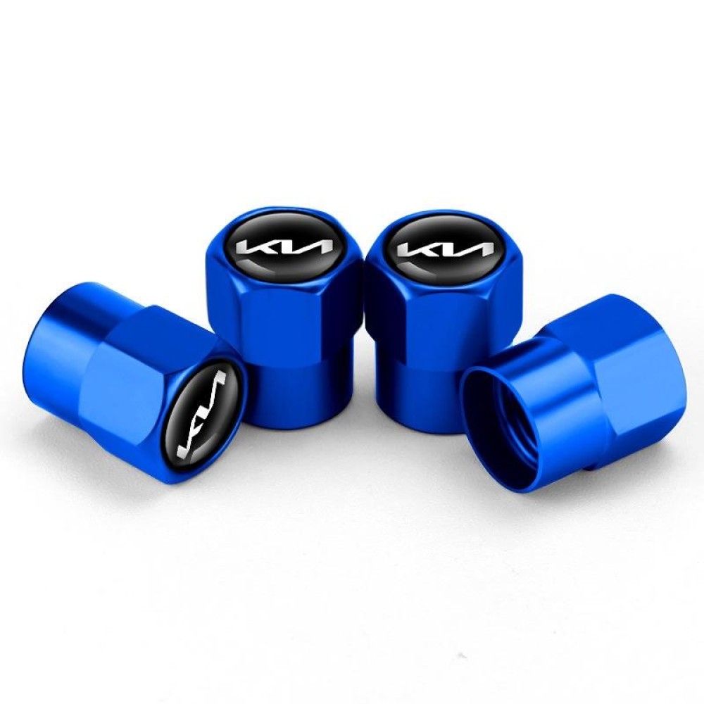 3sets/12pcs For KIA KN Car Tire Valve Core Decorative Metal Cap(Blue)