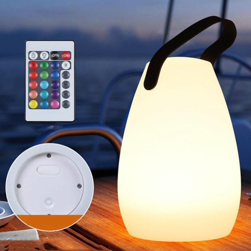 16 Colors LED Night Light with Handle Hanging Lantern USB Rechargeable Table Lamp(Round)