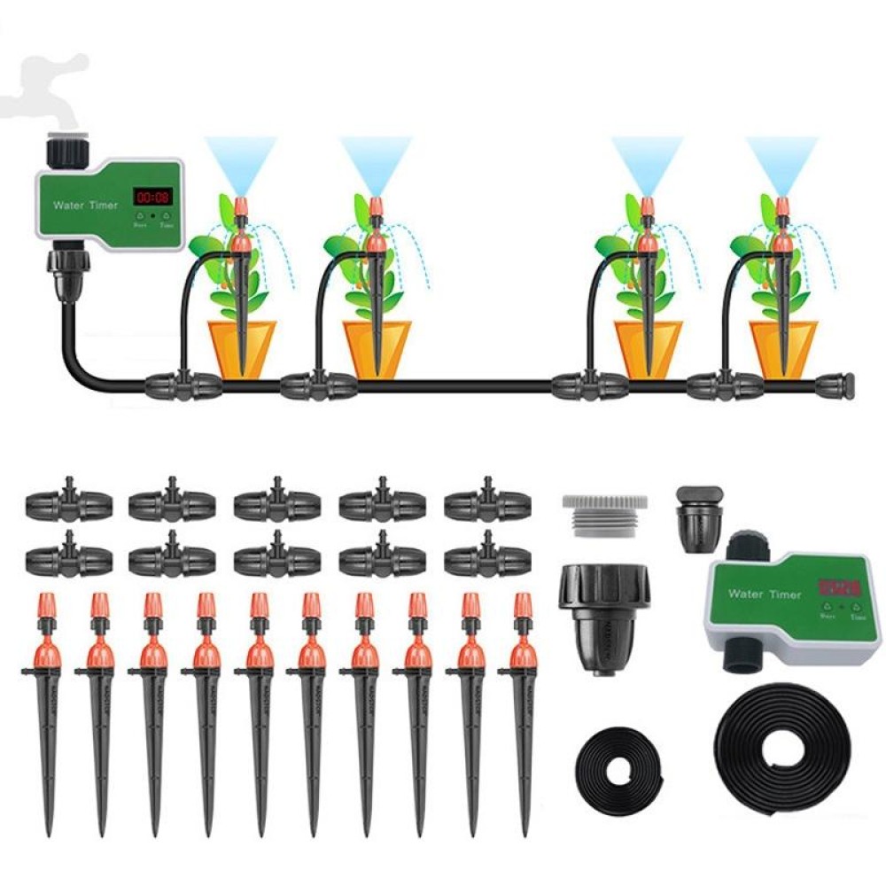 Irrigation System Intelligent Controller Automatic Timed Watering Device, Specification: 10m 10sets Ground Plug Dual-use Suit