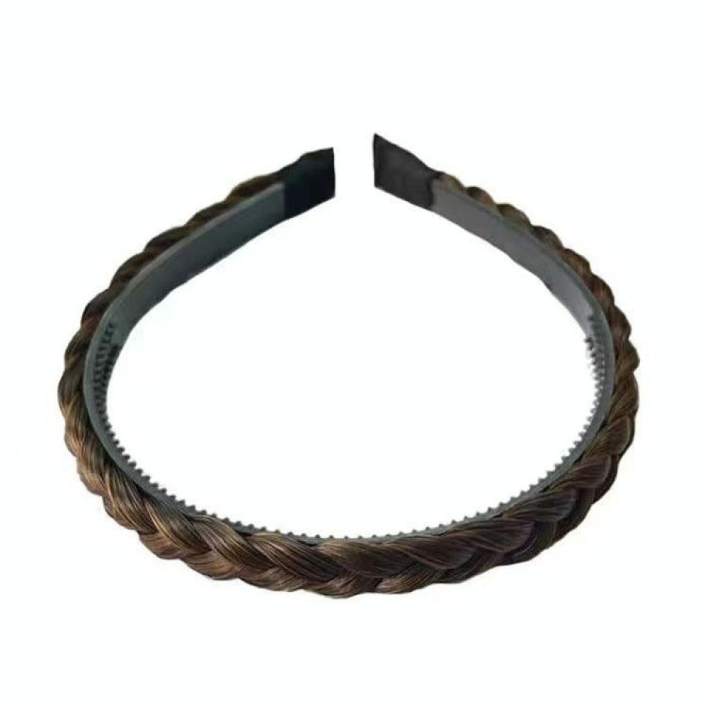 Wide-Brimmed Twisted Braid Hoops Wig Non-Slip Hair Accessories, Color: 1.5cm-Light Brown