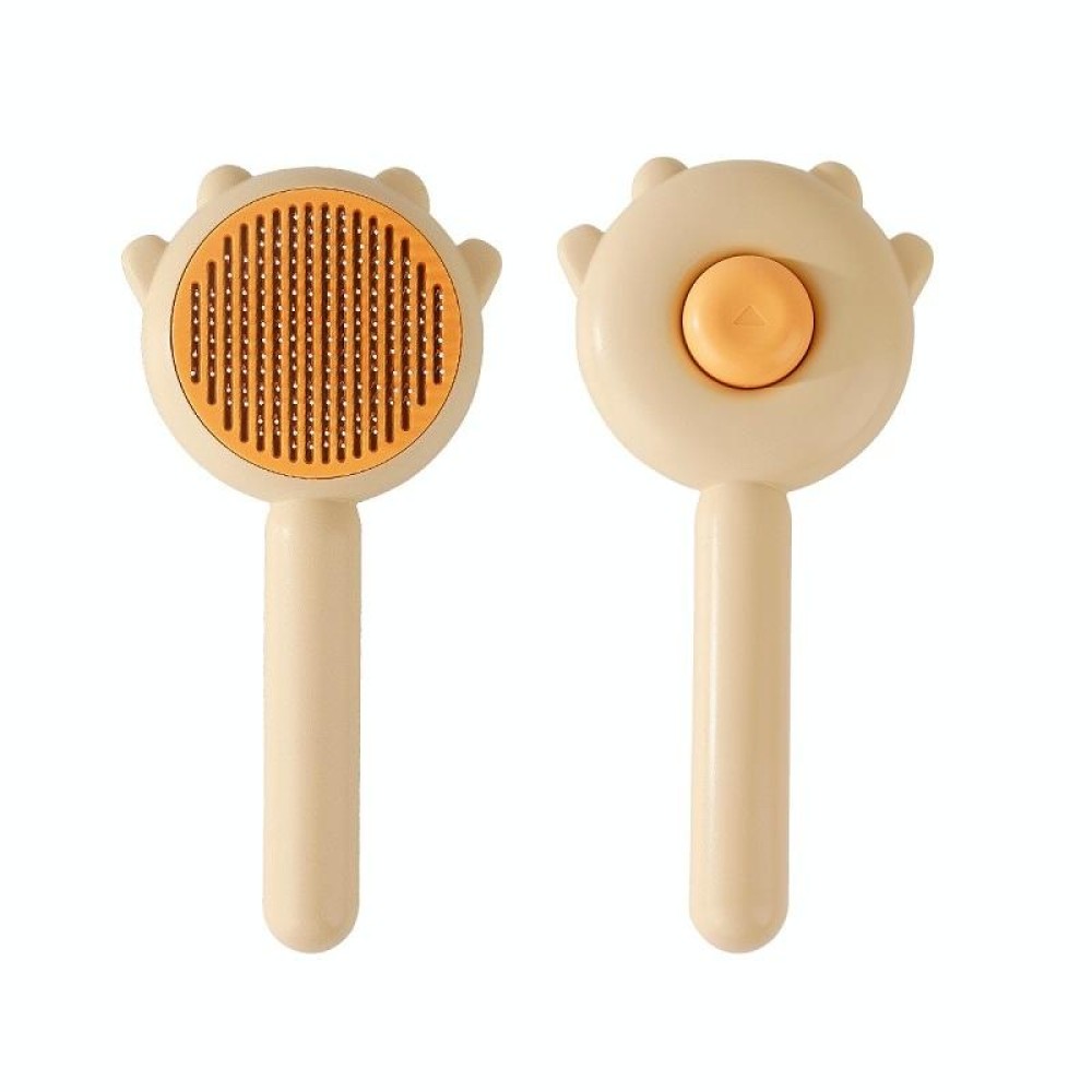 Pet Needle Combing Hair Cleaning De-frizz Brush(Yellow)
