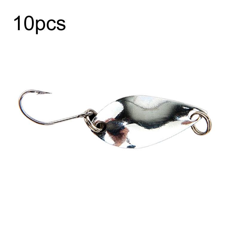 10pcs 5g  Single Hook Spoon Type Horse Mouth Melon Sequins False Lures Fishing Lures(Silver)