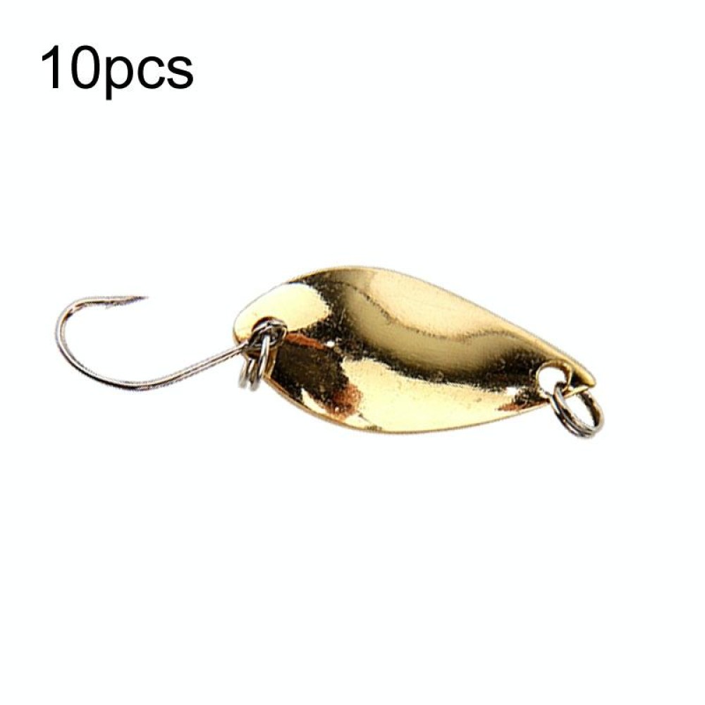 10pcs 3.5g Single Hook Spoon Type Horse Mouth Melon Sequins False Lures Fishing Lures(Gold)