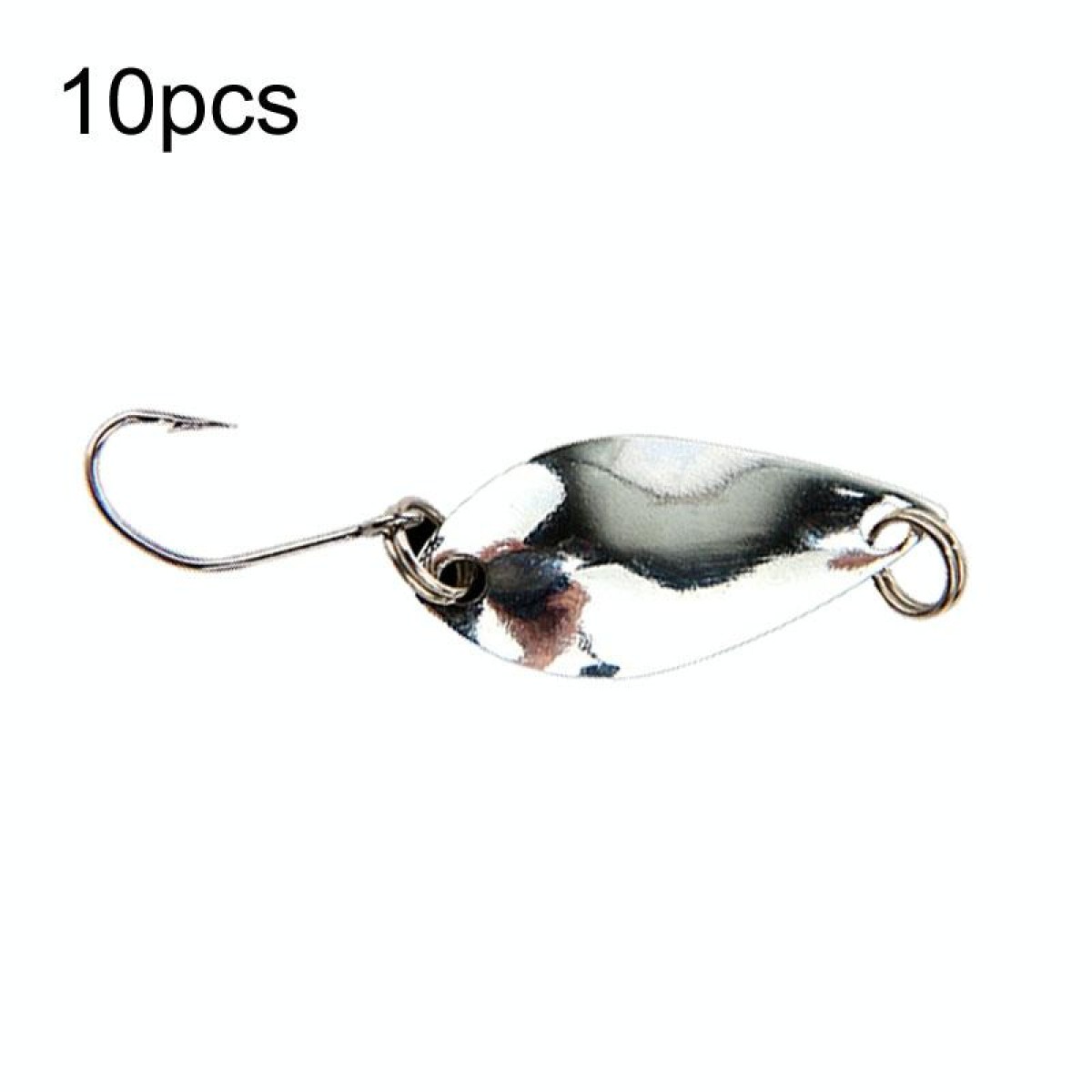10pcs 2.5g Single Hook Spoon Type Horse Mouth Melon Sequins False Lures Fishing Lures(Silver)
