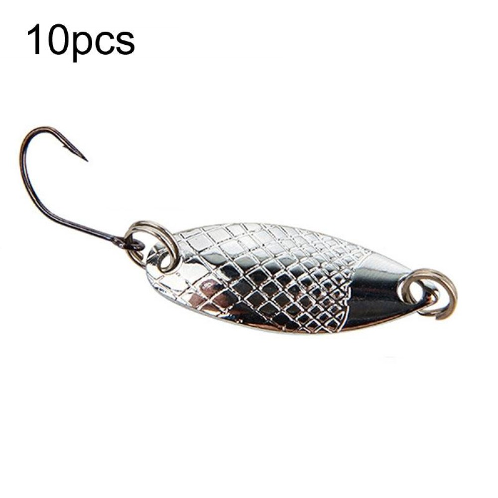 10pcs 2g Mesh Single Hook Spoon Type Horse Mouth Melon Sequins False Lures Fishing Lures(Silver)