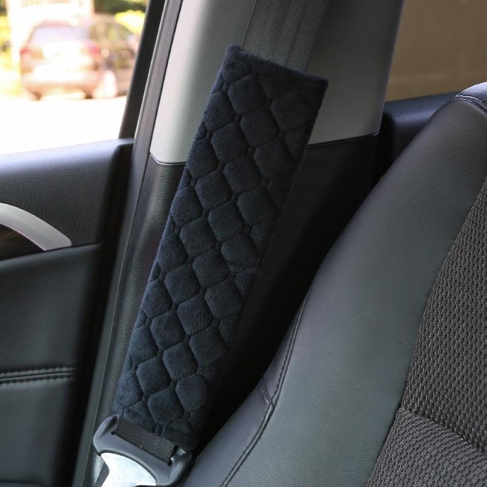 Car Seat Belt Protector Soft Extended Shoulder Pads, Color: Black Square