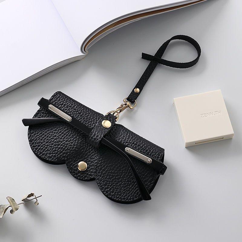 3pcs Portable Glasses Storage Bag Jewelry Clip Pouch(Black)