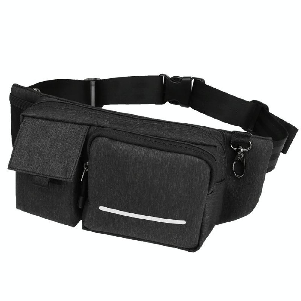 Multifunctional Waterproof Waist Bag Outdoor Casual Crossbody Bag(Black)