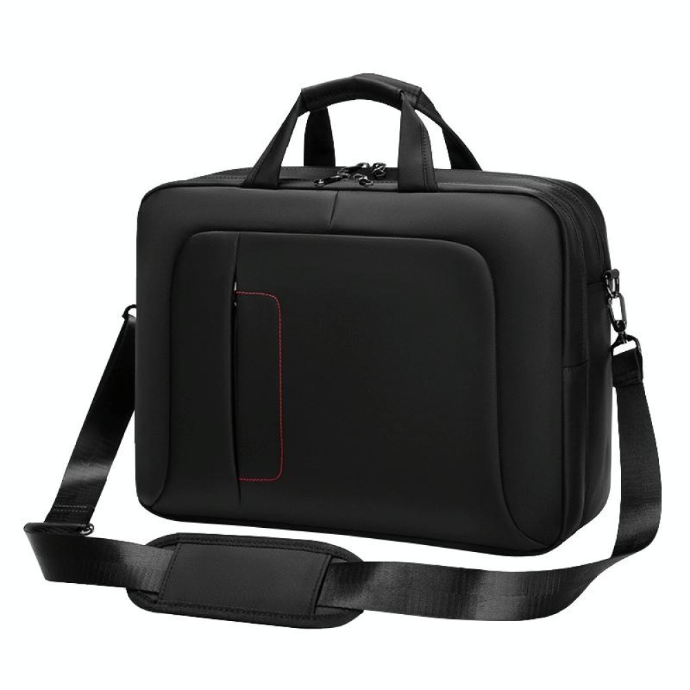 Business Briefcase Multifunctional Waterproof Laptop Messenger Bag(Black)