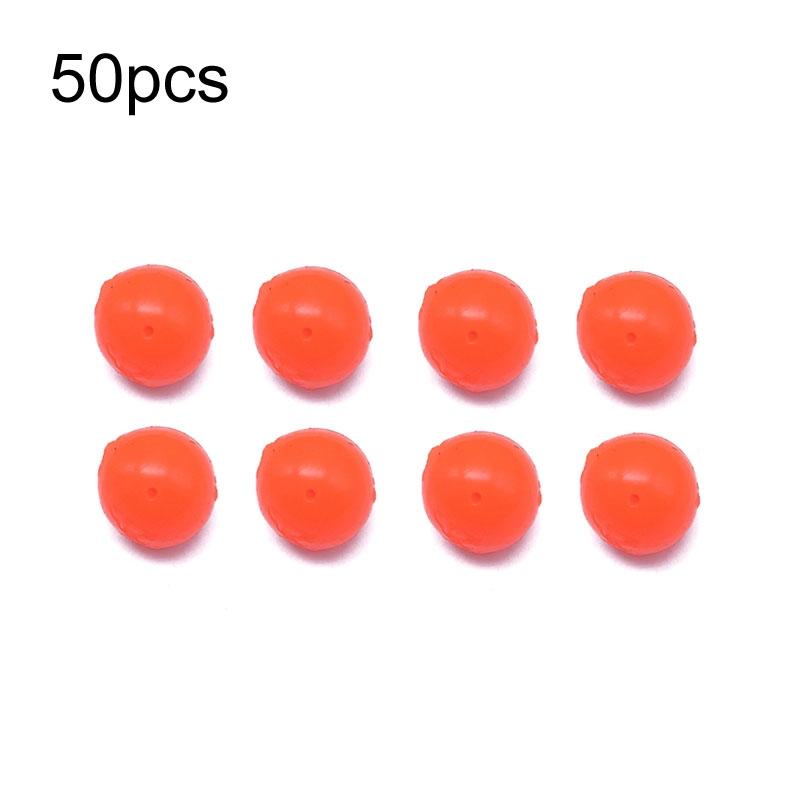 50pcs 14mm TPR Floating Bait Ball Float Water Fake Soft Bait(Orange)