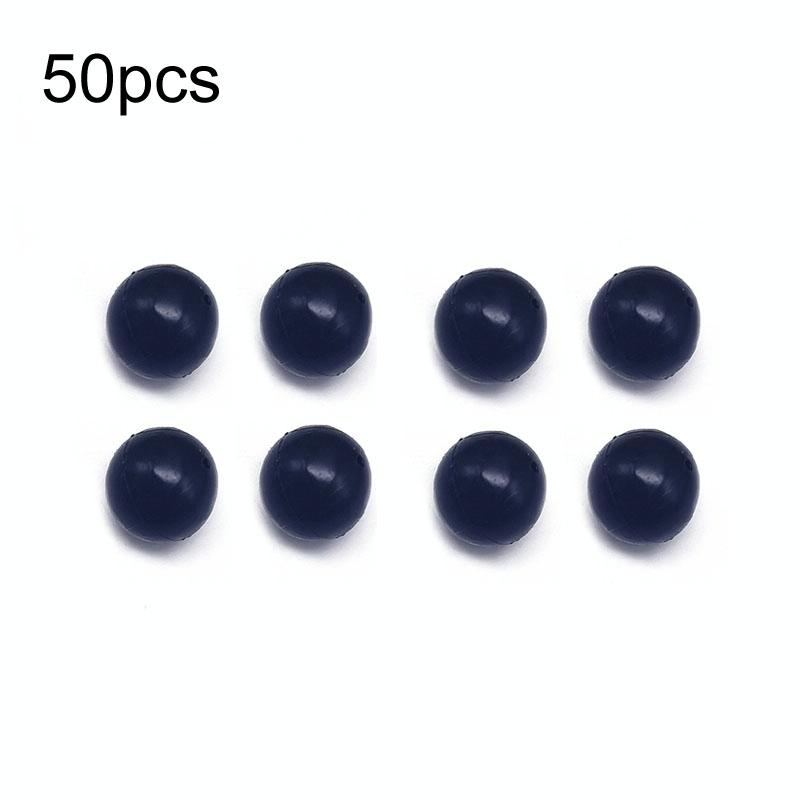 50pcs 14mm TPR Floating Bait Ball Float Water Fake Soft Bait(Black)