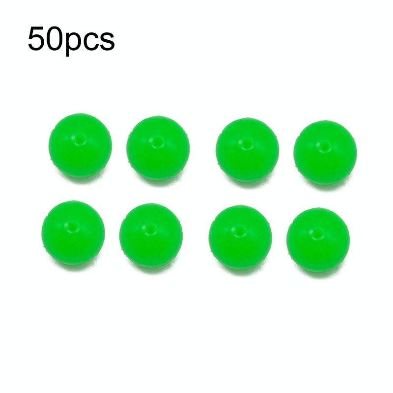 50pcs 14mm TPR Floating Bait Ball Float Water Fake Soft Bait(Green Nightlight)