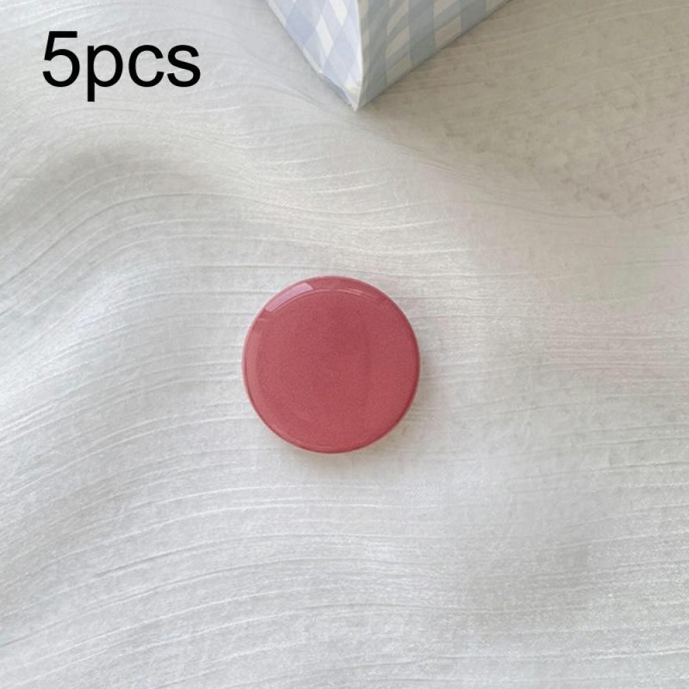 5pcs Solid Color Drop Glue Airbag Bracket Mobile Phone Ring Buckle(Coral Color)