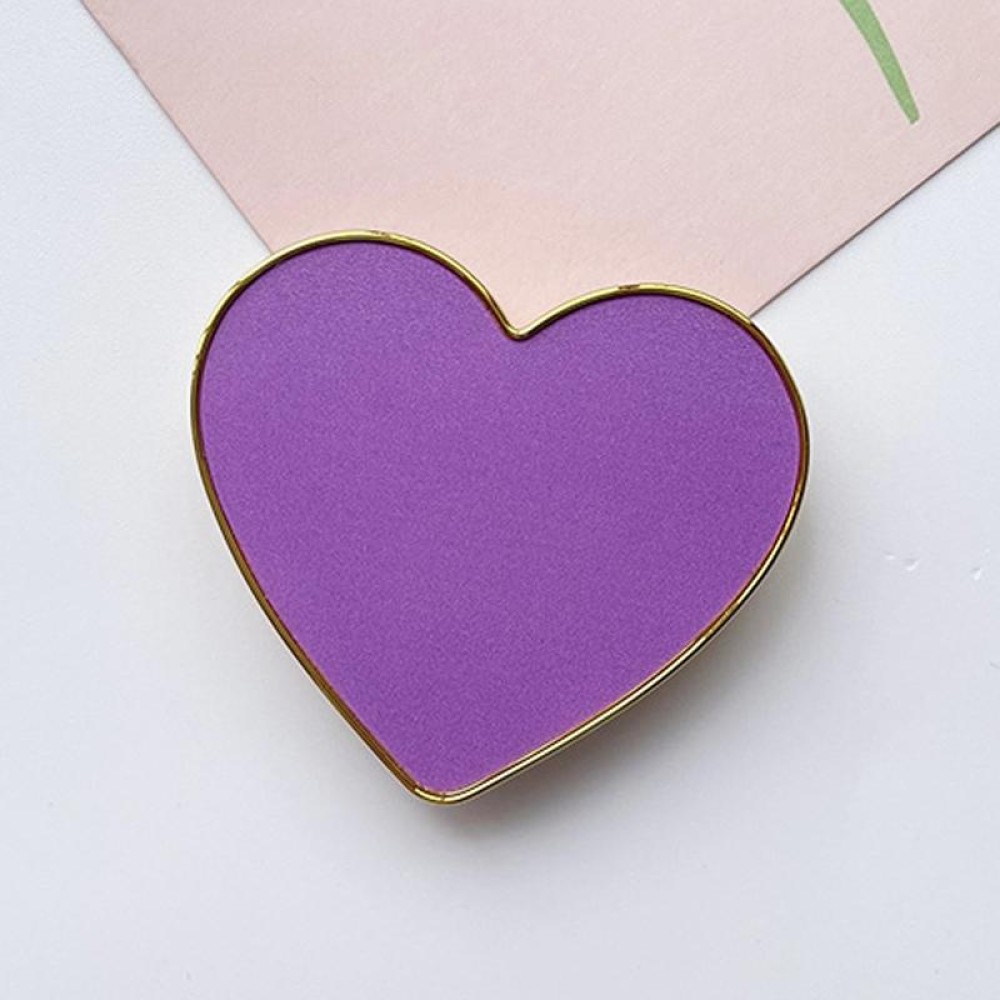 Electroplated Gold Trimmed Heart Shaped Retractable Cell Phone Buckle Air Bag Bracket(Dark Purple)
