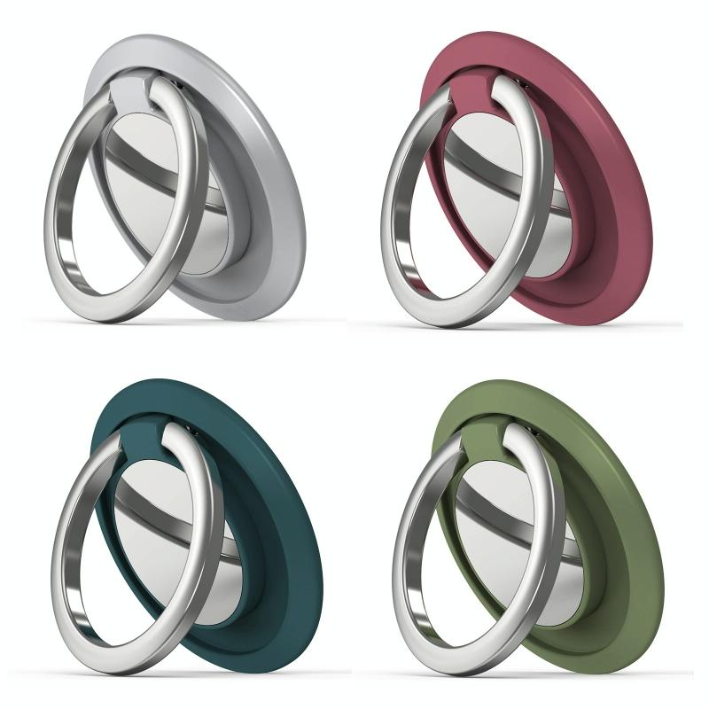 5pcs Car Magnetic Metal Ring Buckle Mobile Phone Holder(Silver)