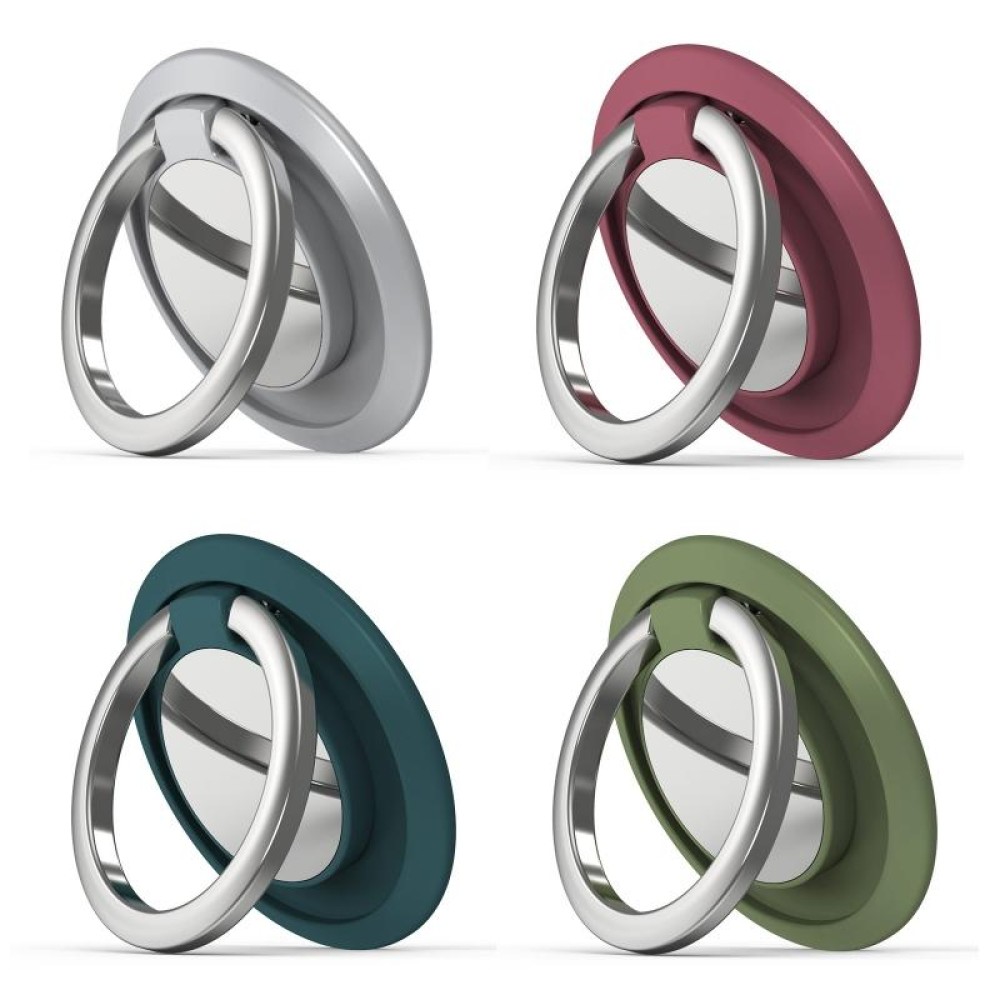 5pcs Car Magnetic Metal Ring Buckle Mobile Phone Holder(Hawthorn Red)