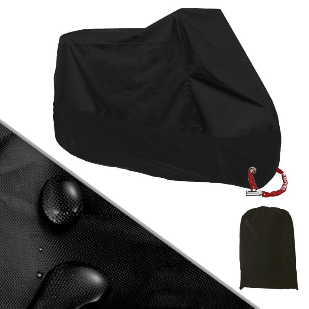 190T Motorcycle Rain Covers Dustproof Rain UV Resistant Dust Prevention Covers, Size: L(Black)