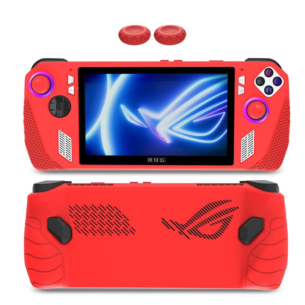 For ASUS Rog Ally Gaming Console Multicolor Silicone Case With 2 Button Caps(Red)