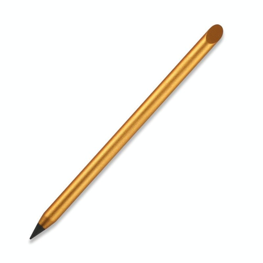 Office Pencil Unlimited Writing Eternal Metal Pen Inkless Pen Student Writing Pencil HB(Gold)