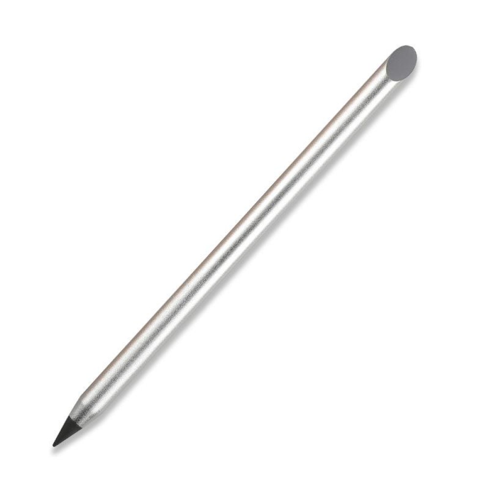 Office Pencil Unlimited Writing Eternal Metal Pen Inkless Pen Student Writing Pencil HB(Silver)