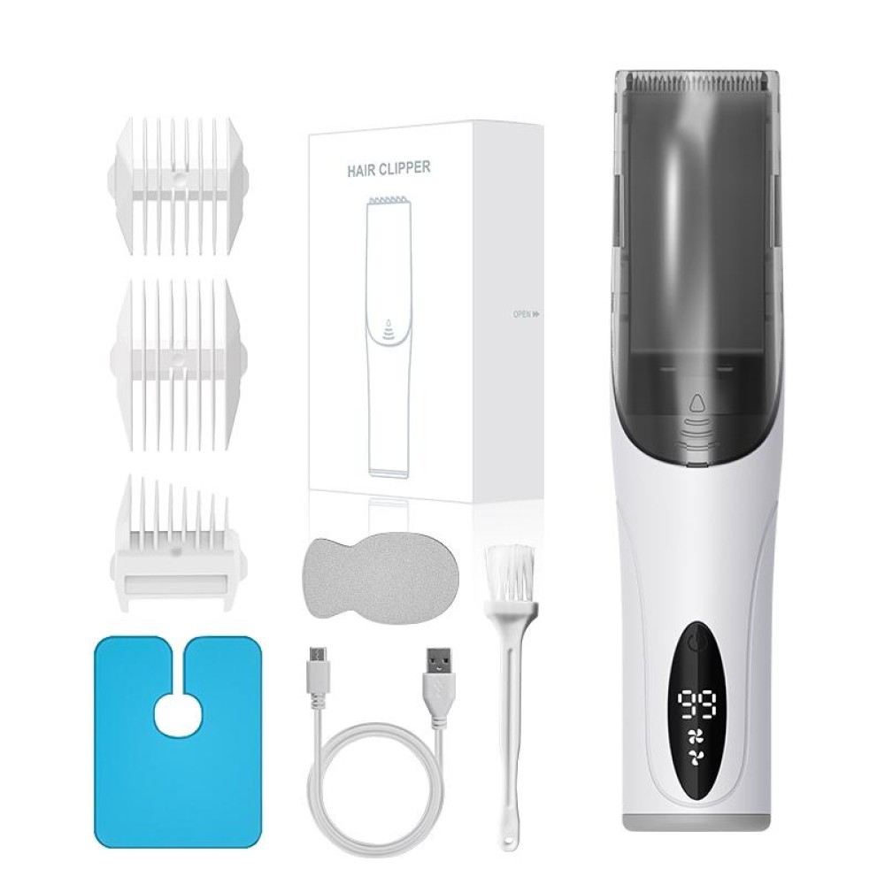 Electric Waterproof Hairdresser Children Low Noise Rechargeable Push Clipper, Specification: Digital Version White