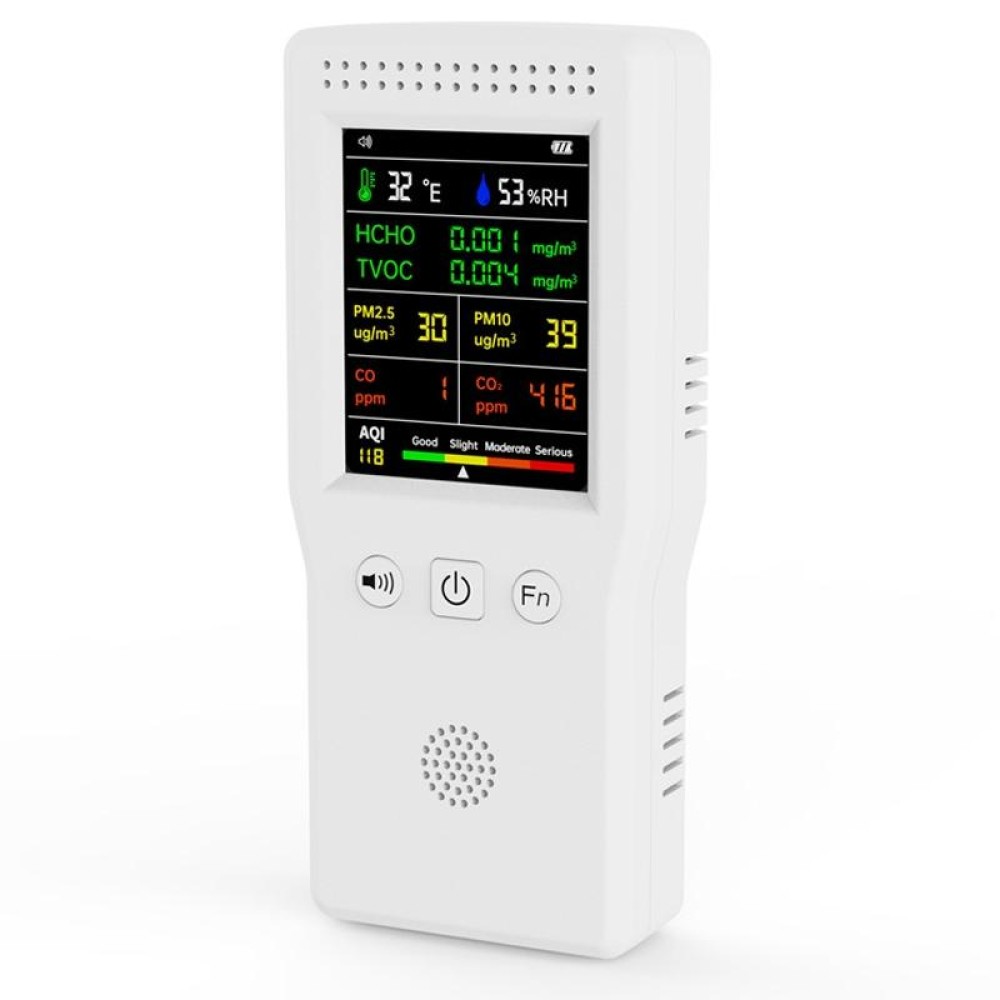 9 In 1 Air Quality Detector Handheld High Precision Formaldehyde Detector(White)