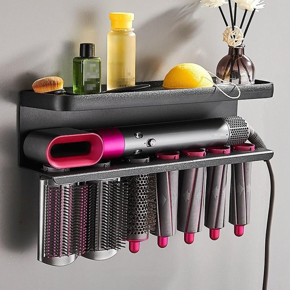 For Dyson Airwrap Wall-mounted Shelf Storage Rack, Color: A Type Black