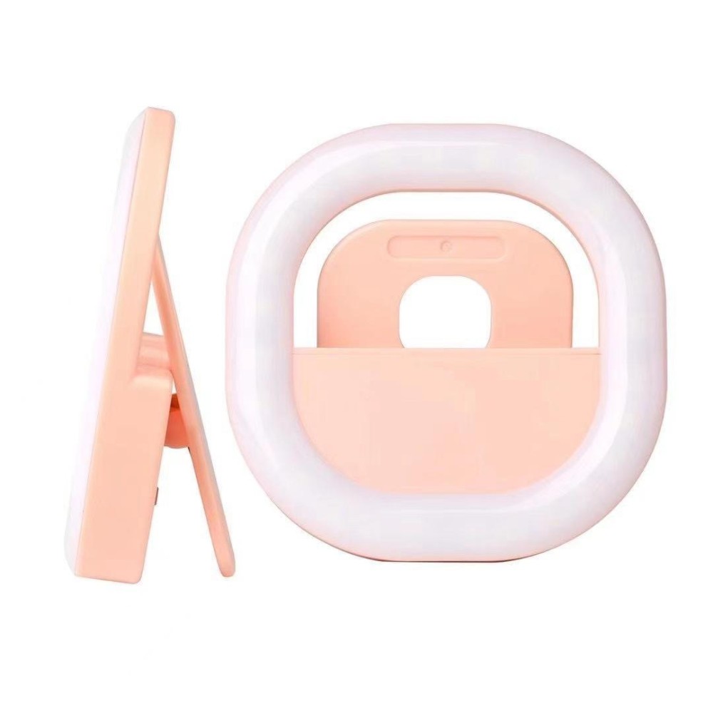 Mobile Phone Fill Light Rechargeable Clip Ring Selfie Light(Pink)
