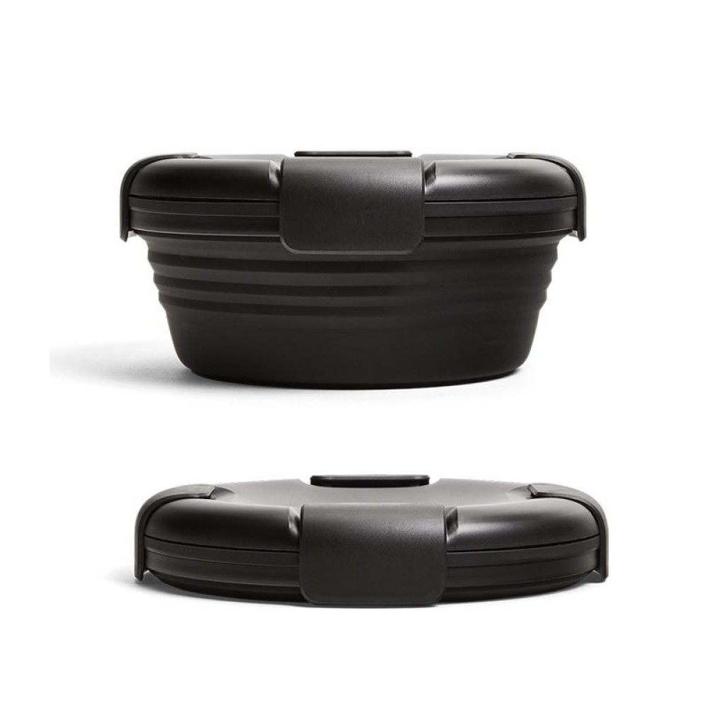 1100ml Silicone Folding Lunch Box  Travel Bowl Microwave & Dishwasher Safe(Black)