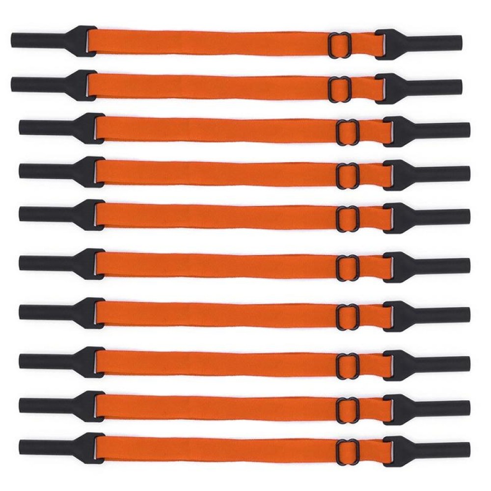 10pcs Long Style Glasses Non-Slip Rope Adjustable Elastic Sports Legs Anti-Drop Fixed Strap(Orange)