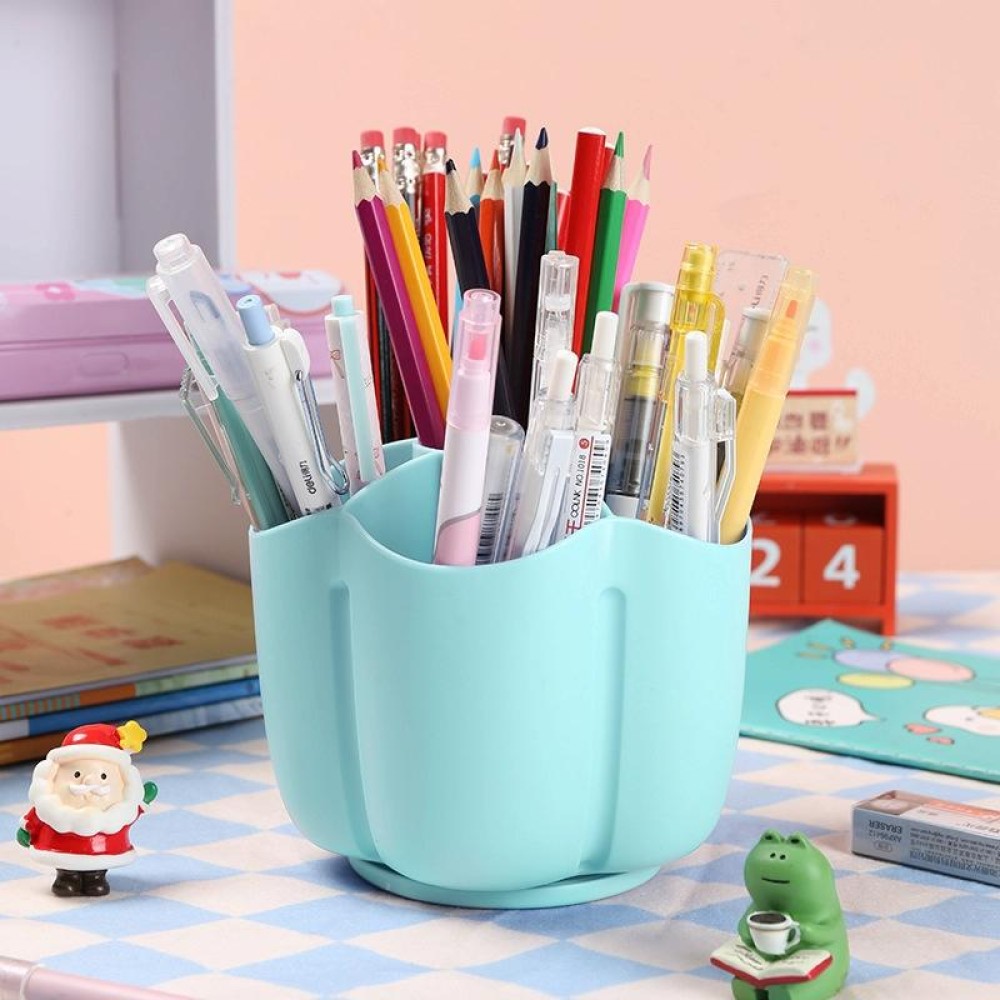 Office Desk Simple Large Capacity Pen Holder Cosmetics Storage Box, Style: Rotatable (Color Random Delivery)
