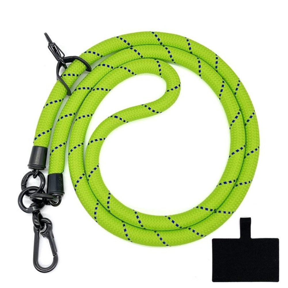 10mm Thick Rope Mobile Phone Lanyard Spacer Adjustable Anti Theft Phone Strap(NO.5 Green and Blue)