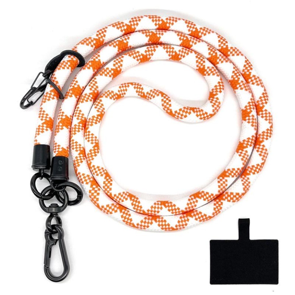 10mm Thick Rope Mobile Phone Lanyard Spacer Adjustable Anti Theft Phone Strap(NO.7 White Orange)