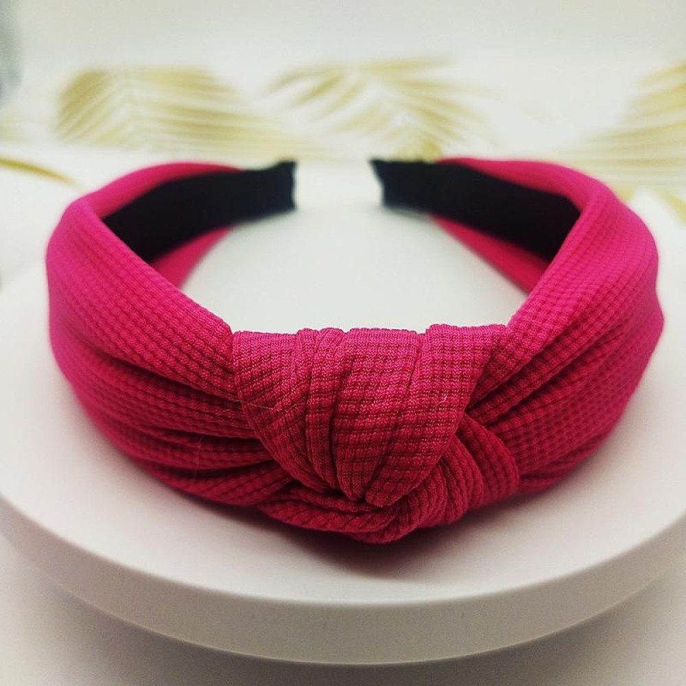5cm Wide-brimmed Pressed Hair Solid Color Headband(Red)