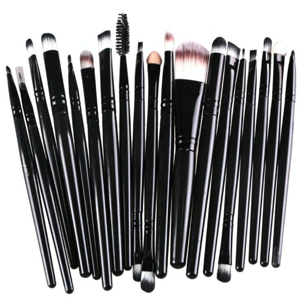 20pcs/set Wooden Handle Makeup Brush Set Beauty Tool Brushes(Full Black)