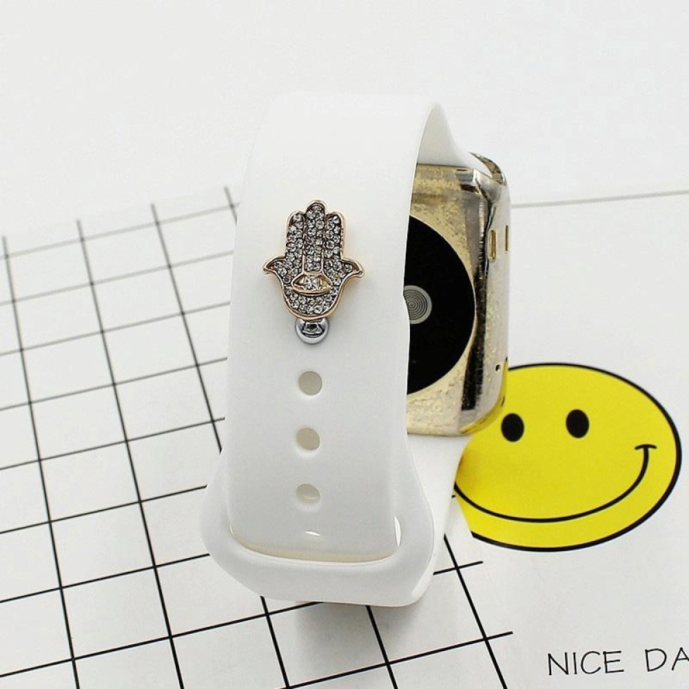 2pcs Watch Silicone Strap Decorative Diamond Buckle Strap Nails, Style: Diamond Hand