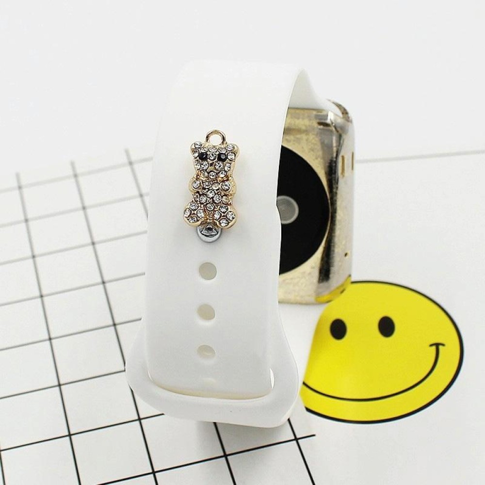 2pcs Watch Silicone Strap Decorative Diamond Buckle Strap Nails, Style: Diamond Bear