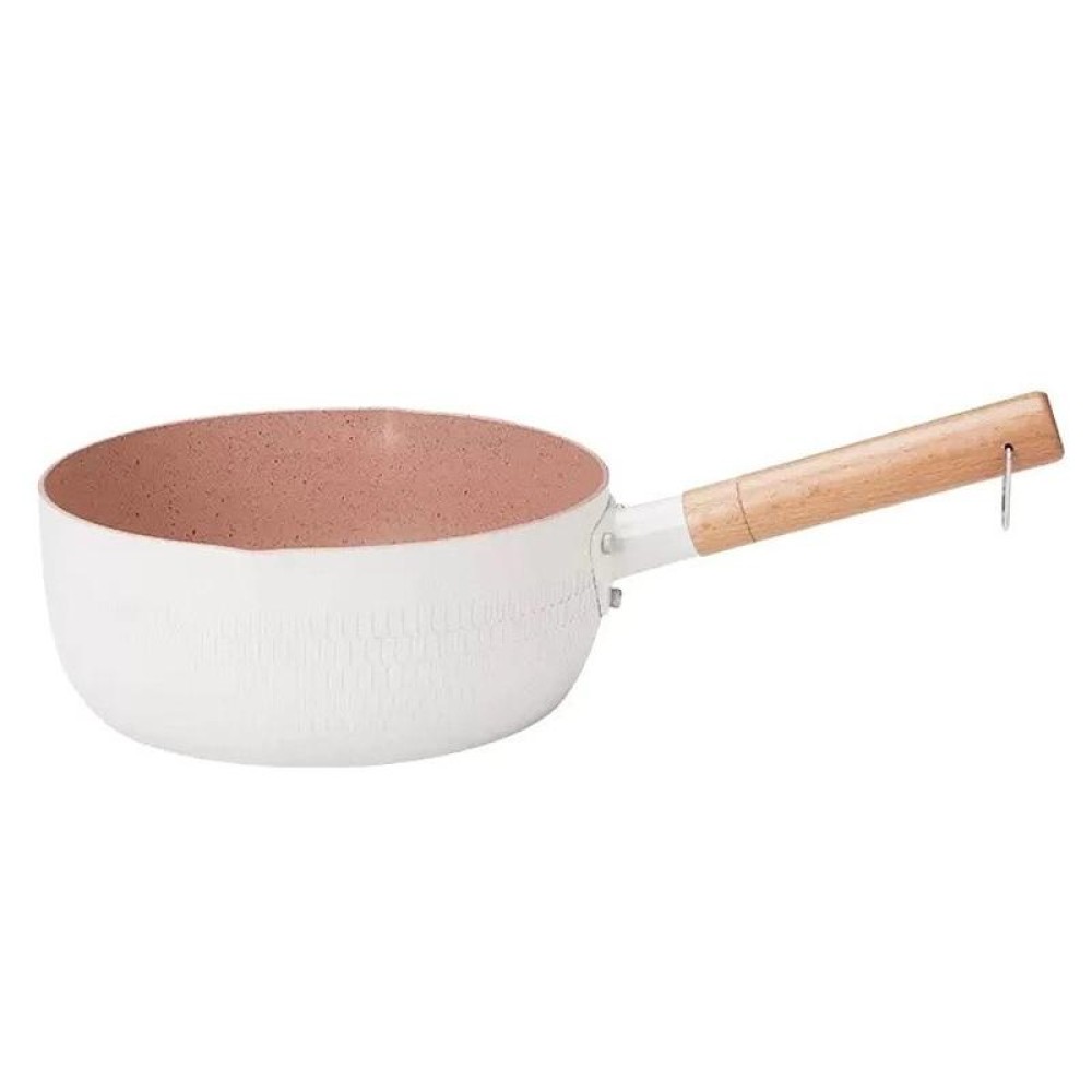 22cm Without Cover Boil Instant Noodles Non-Stick Pan Baby Food Supplement Pan Maifan Stone Small Milk Pot(White)