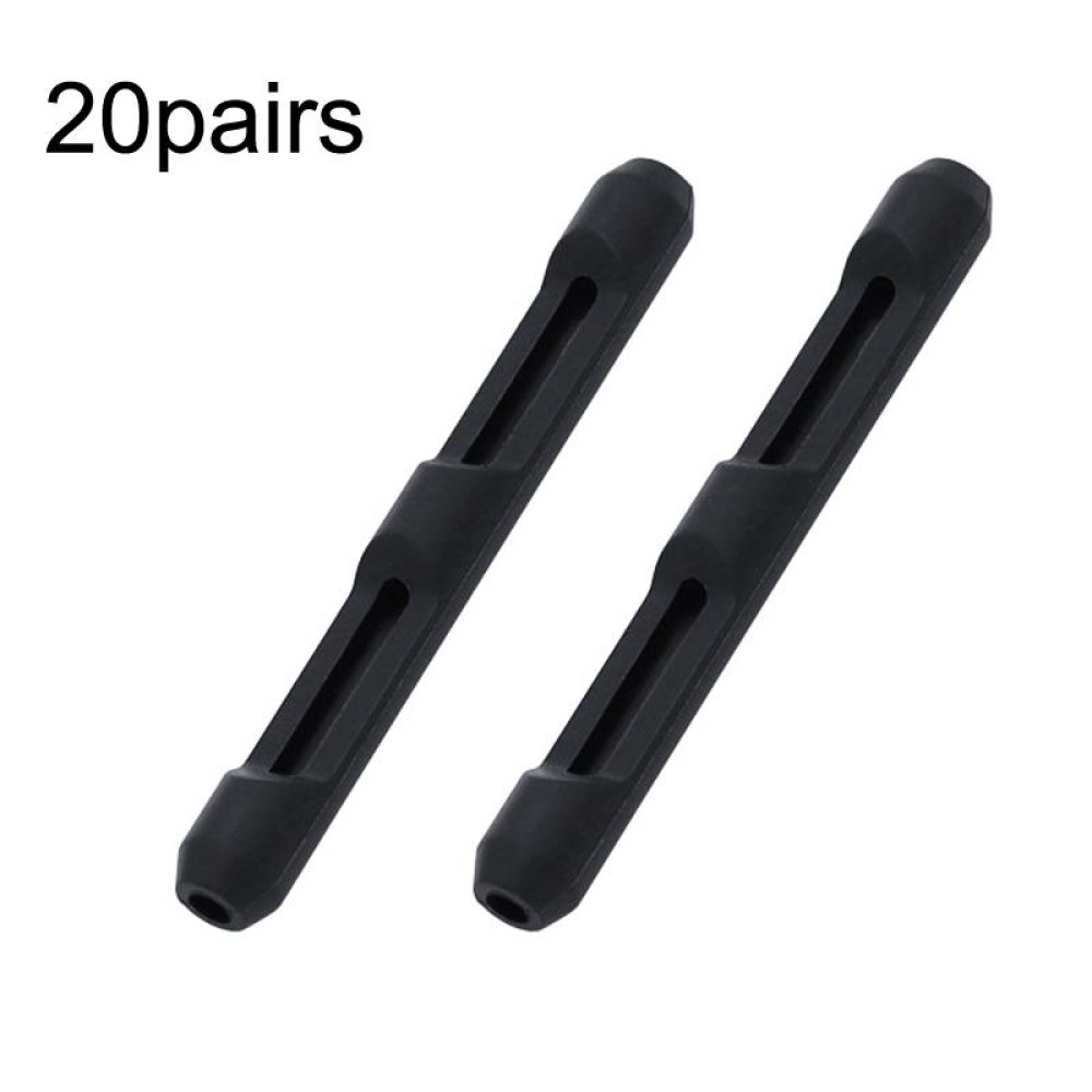 20pairs Silicone Non-Slip Glasses Foot Cover Frame Mirror Leg Decompression Anti-Drop Anti-Allergic Rubber Sleeve(Black)