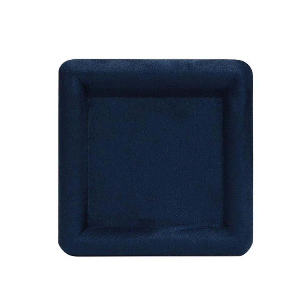 12x12x1.5cm Jewelry Tray Ring Square Empty Plate Earrings Necklace Jewelry Display Tray(Blue)