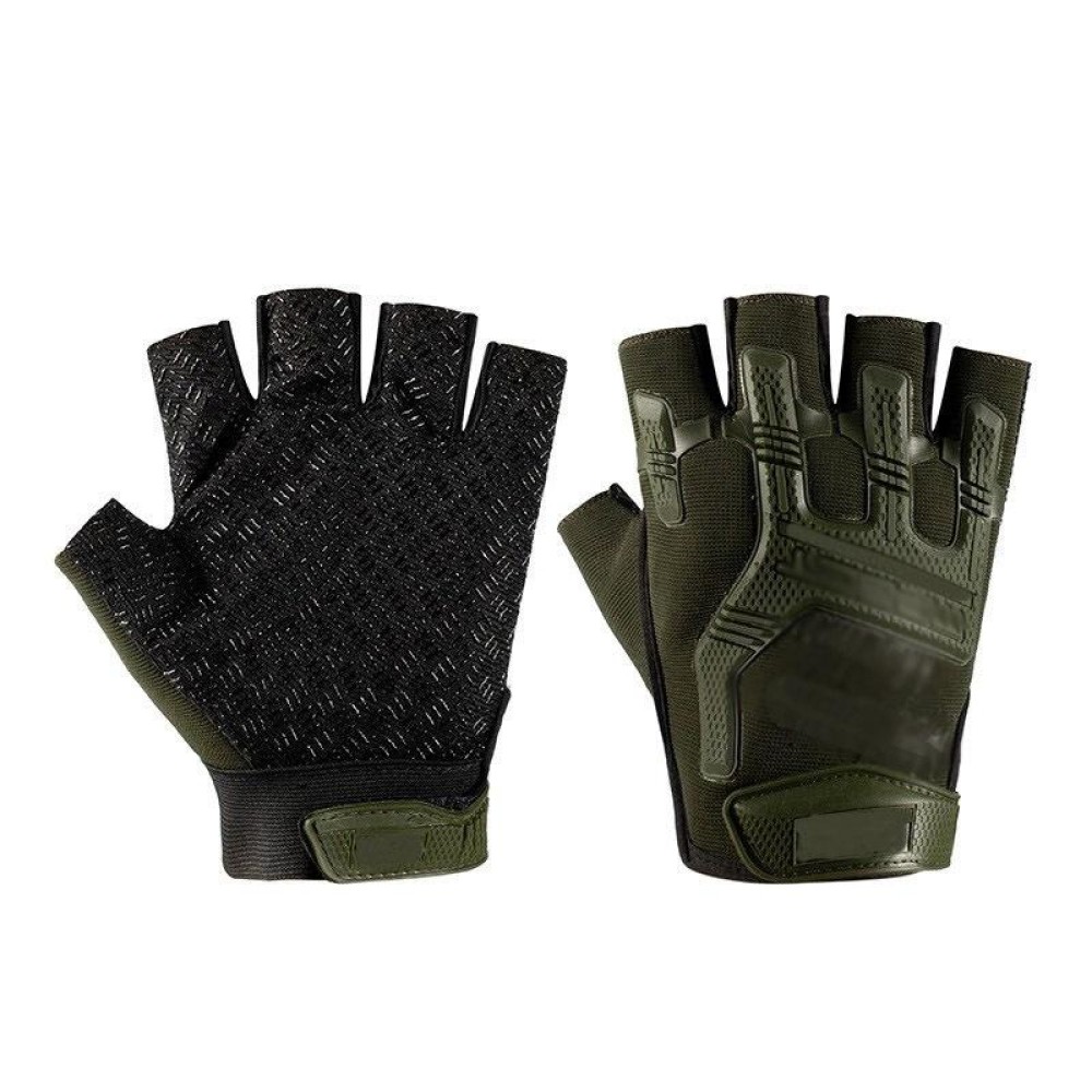 Free Code Outdoor Sports Non-slip Silicone Protective Half-finger Gloves(Green)